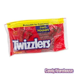 Twizzlers Strawberry Licorice Twists: 32-Ounce Reclosable Bag -Candy Promotion Shop twizzlers strawberry licorice twists 32 ounce reclosable bag candy warehouse 3