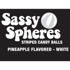 YumJunkie Sassy Spheres Pineapple White Striped Ball Lollipops: 100-Piece Bag -Candy Promotion Shop yumjunkie sassy spheres pineapple white striped ball lollipops 100 piece bag candy warehouse 3